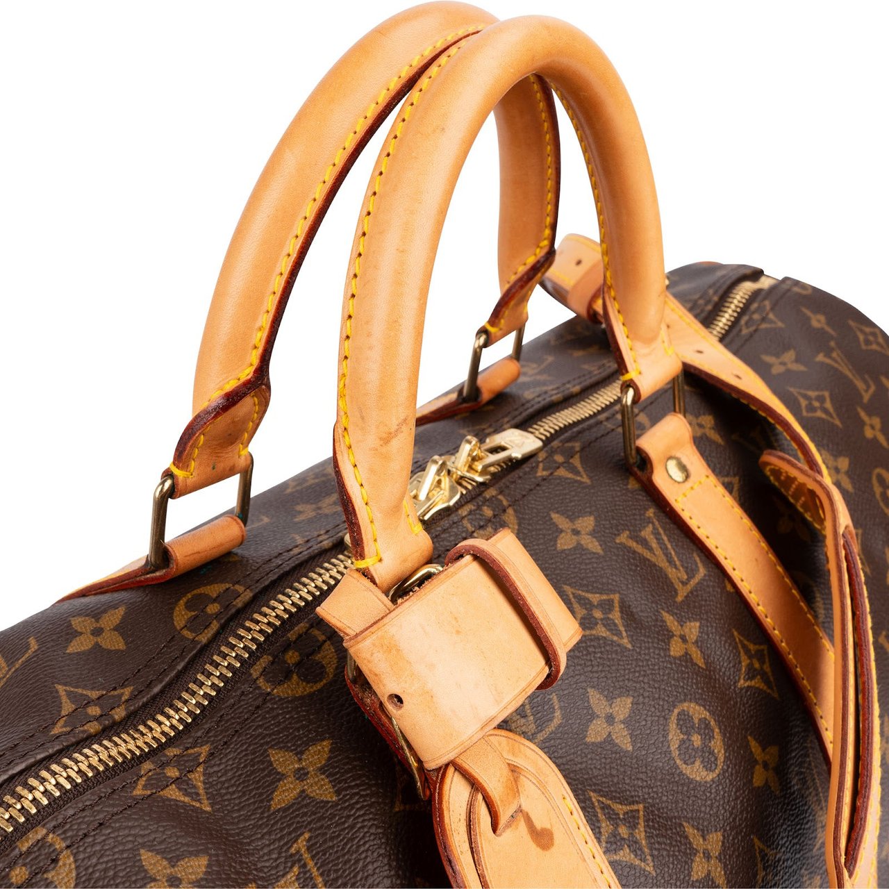 Louis Vuitton Monogram Canvas Keepall 50 Bandoulière Travel Bag Bruin