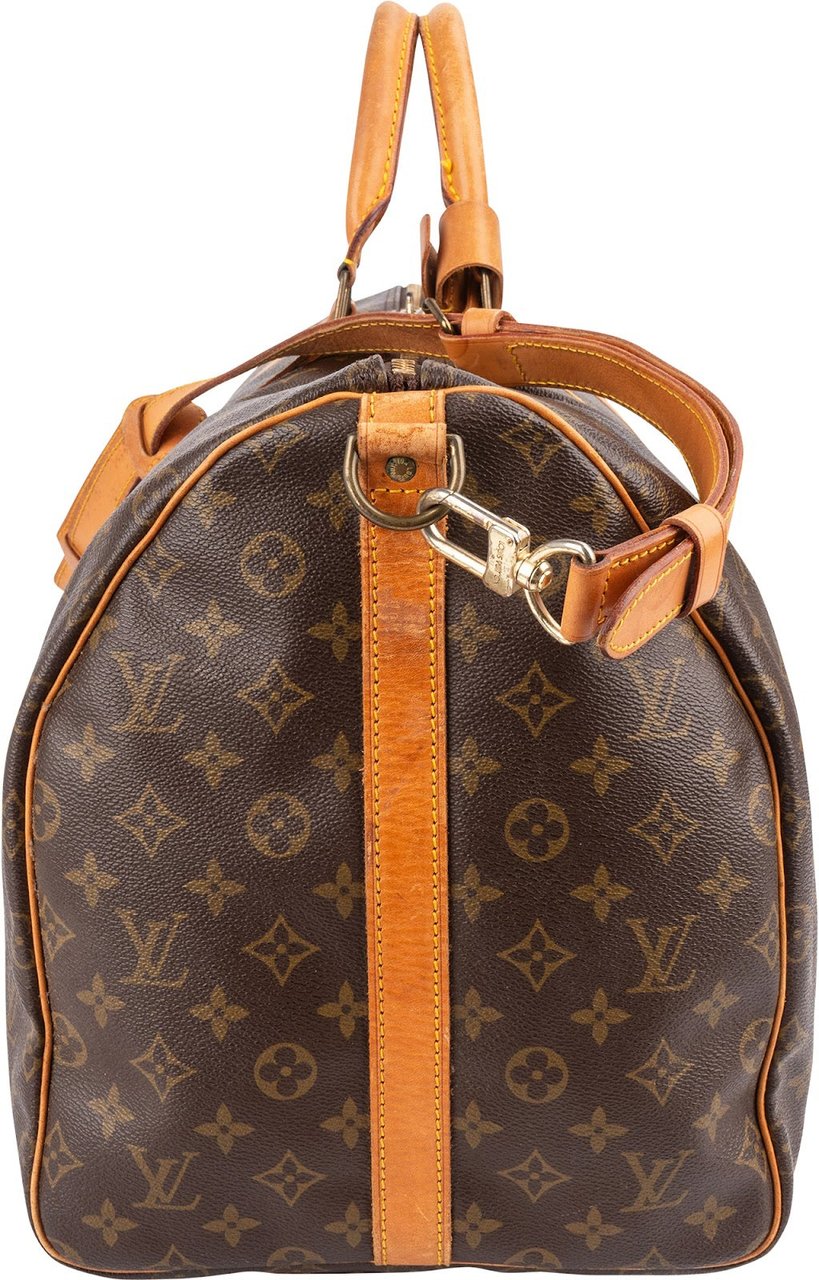 Louis Vuitton Monogram Canvas Keepall 55 Bandoulière Travel Bag Bruin