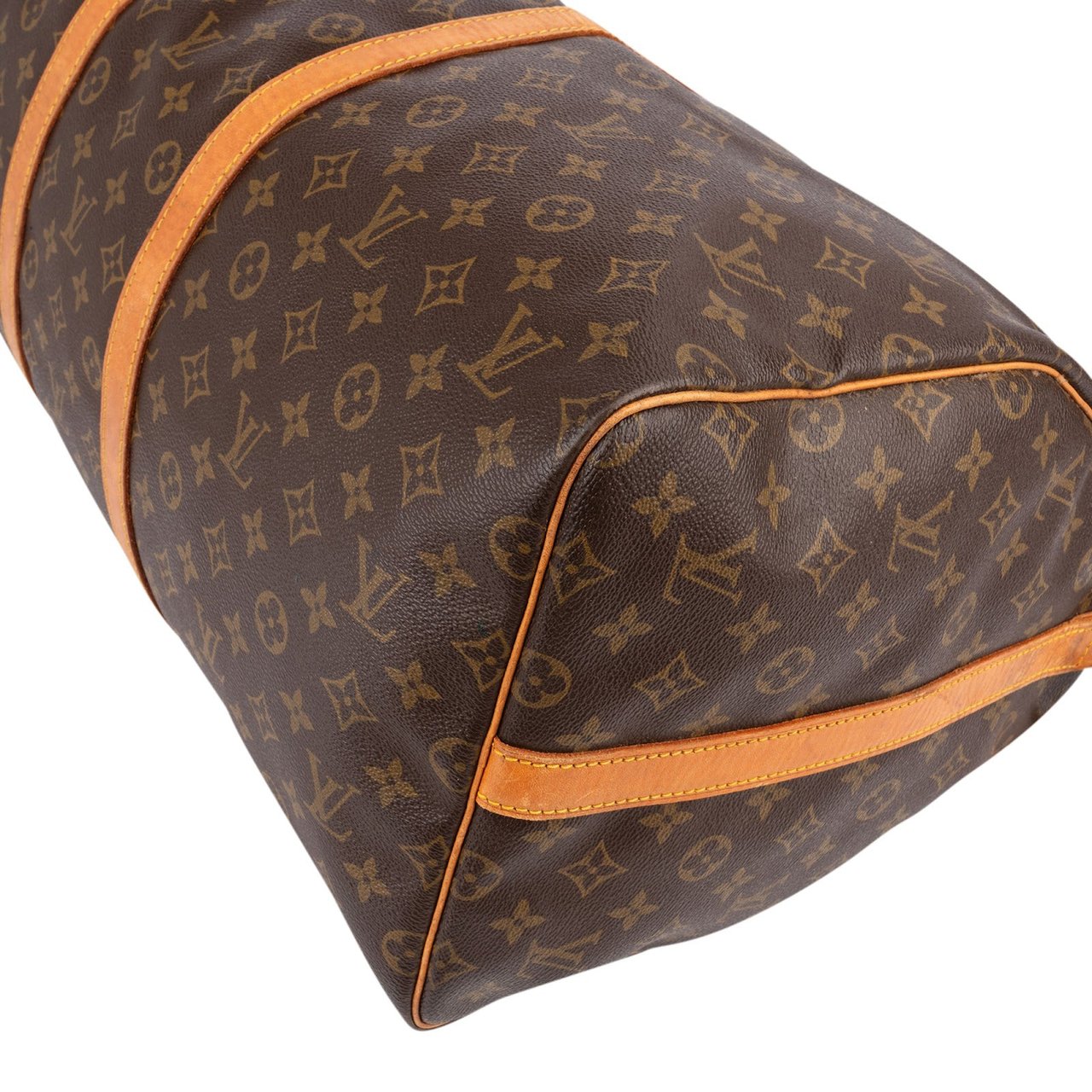 Louis Vuitton Monogram Canvas Keepall 55 Bandoulière Travel Bag Bruin