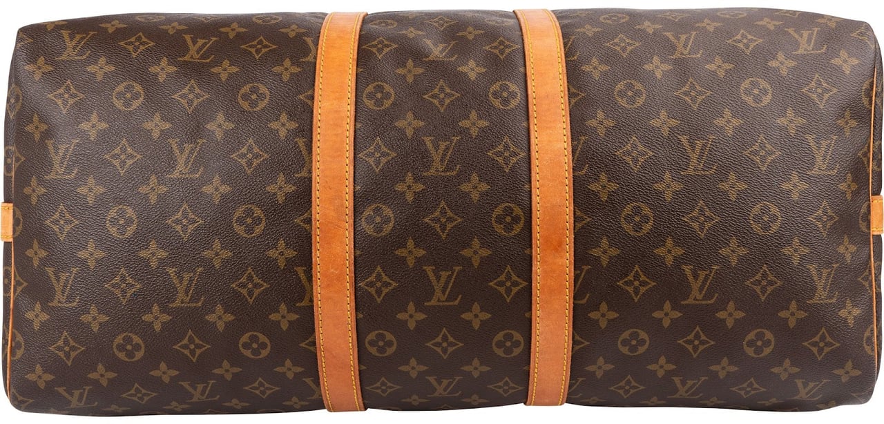 Louis Vuitton Monogram Canvas Keepall 55 Bandoulière Travel Bag Bruin
