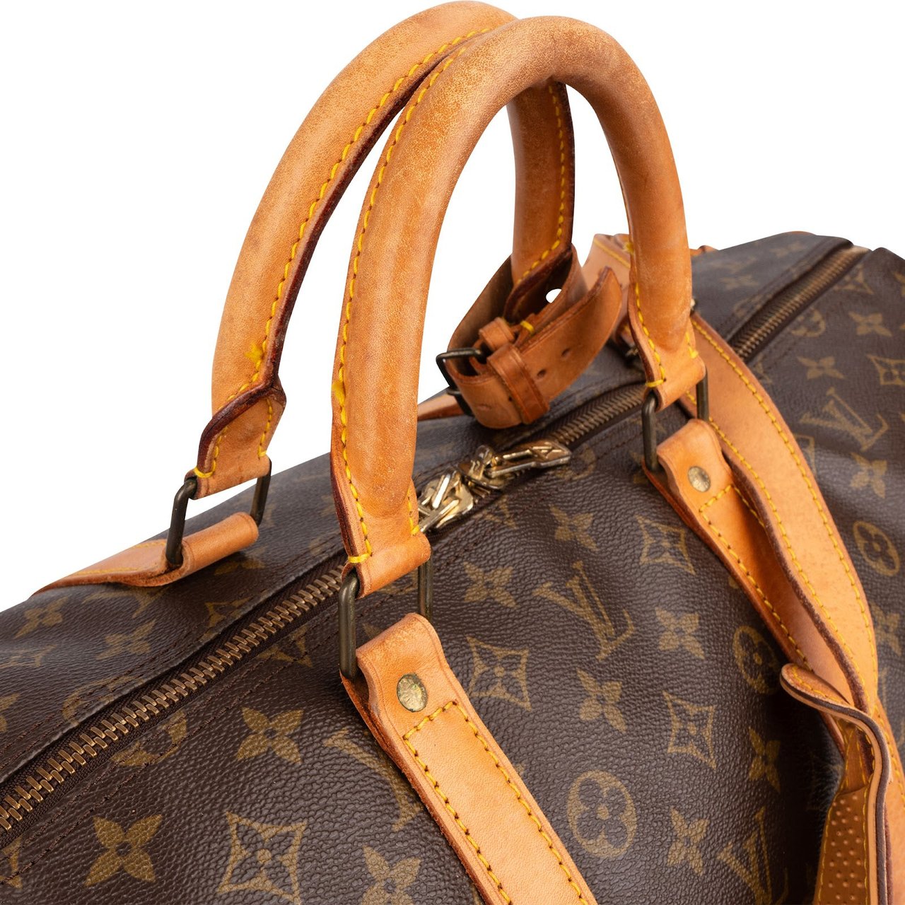 Louis Vuitton Monogram Canvas Keepall 55 Bandoulière Travel Bag Bruin