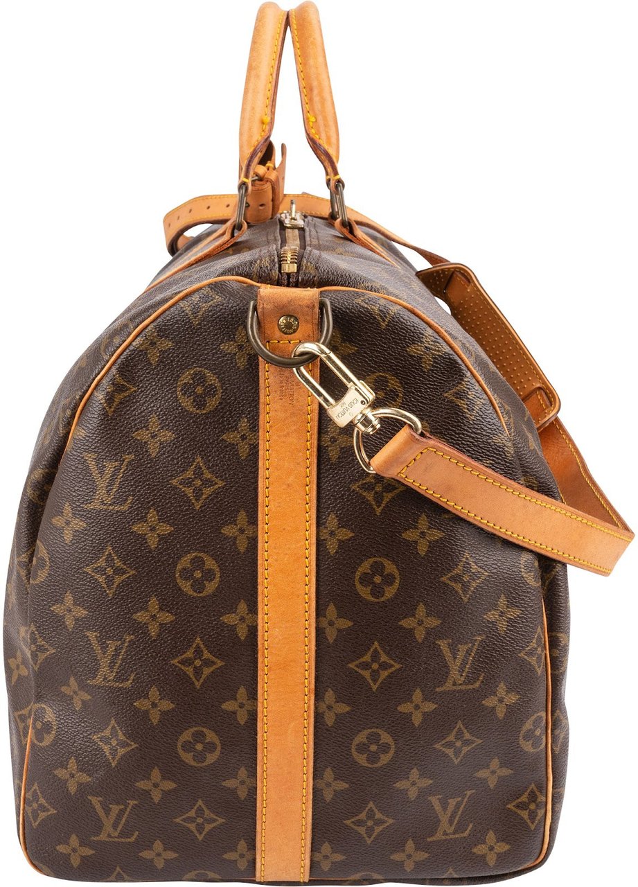 Louis Vuitton Monogram Canvas Keepall 55 Bandoulière Travel Bag Bruin
