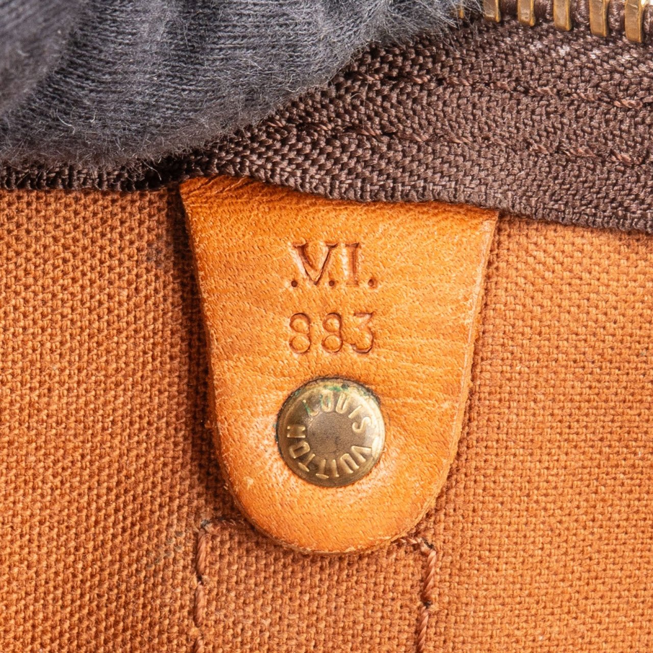 Louis Vuitton Monogram Canvas Keepall 55 Bandoulière Travel Bag Bruin