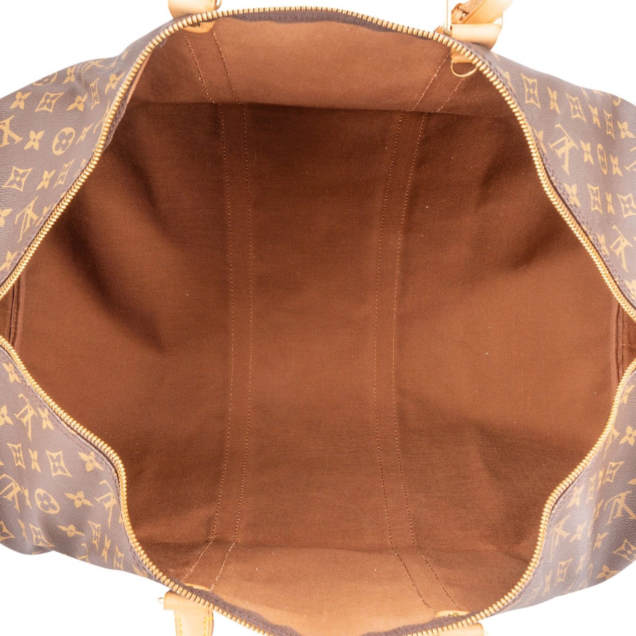 Louis Vuitton Monogram Canvas Keepall 60 Bandoulière Travel Bag Bruin