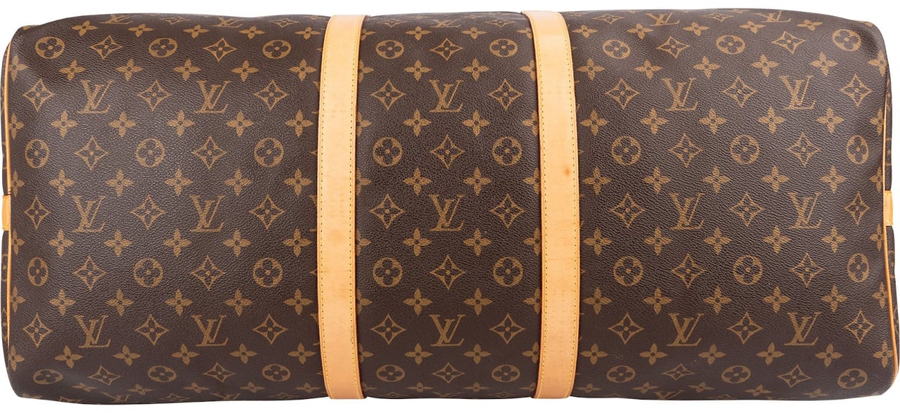 Louis Vuitton Monogram Canvas Keepall 60 Bandoulière Travel Bag Bruin