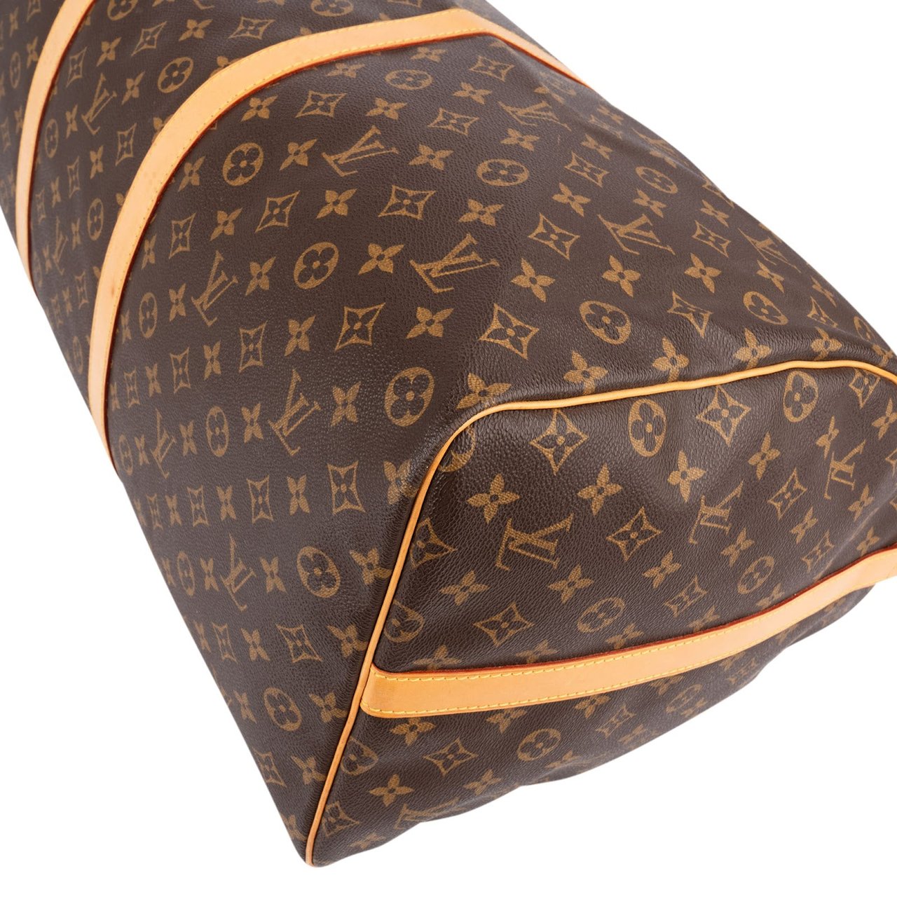 Louis Vuitton Monogram Canvas Keepall 60 Bandoulière Travel Bag Bruin