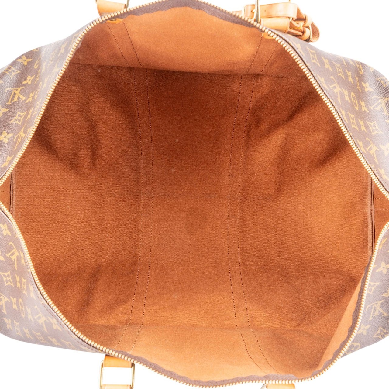 Louis Vuitton Monogram Canvas Keepall 60 Bandoulière Travel Bag Bruin