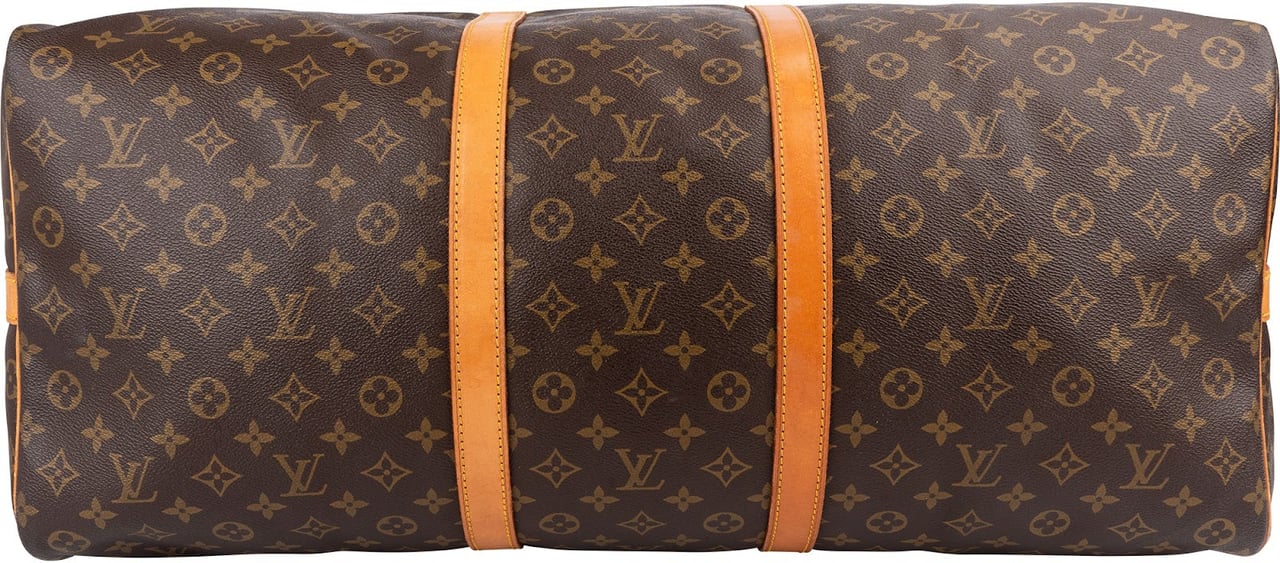 Louis Vuitton Monogram Canvas Keepall 60 Bandoulière Travel Bag Bruin