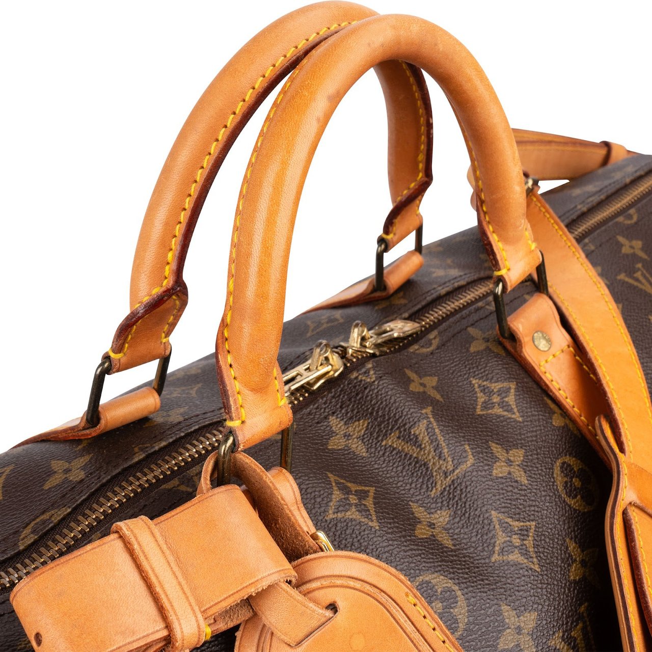 Louis Vuitton Monogram Canvas Keepall 60 Bandoulière Travel Bag Bruin