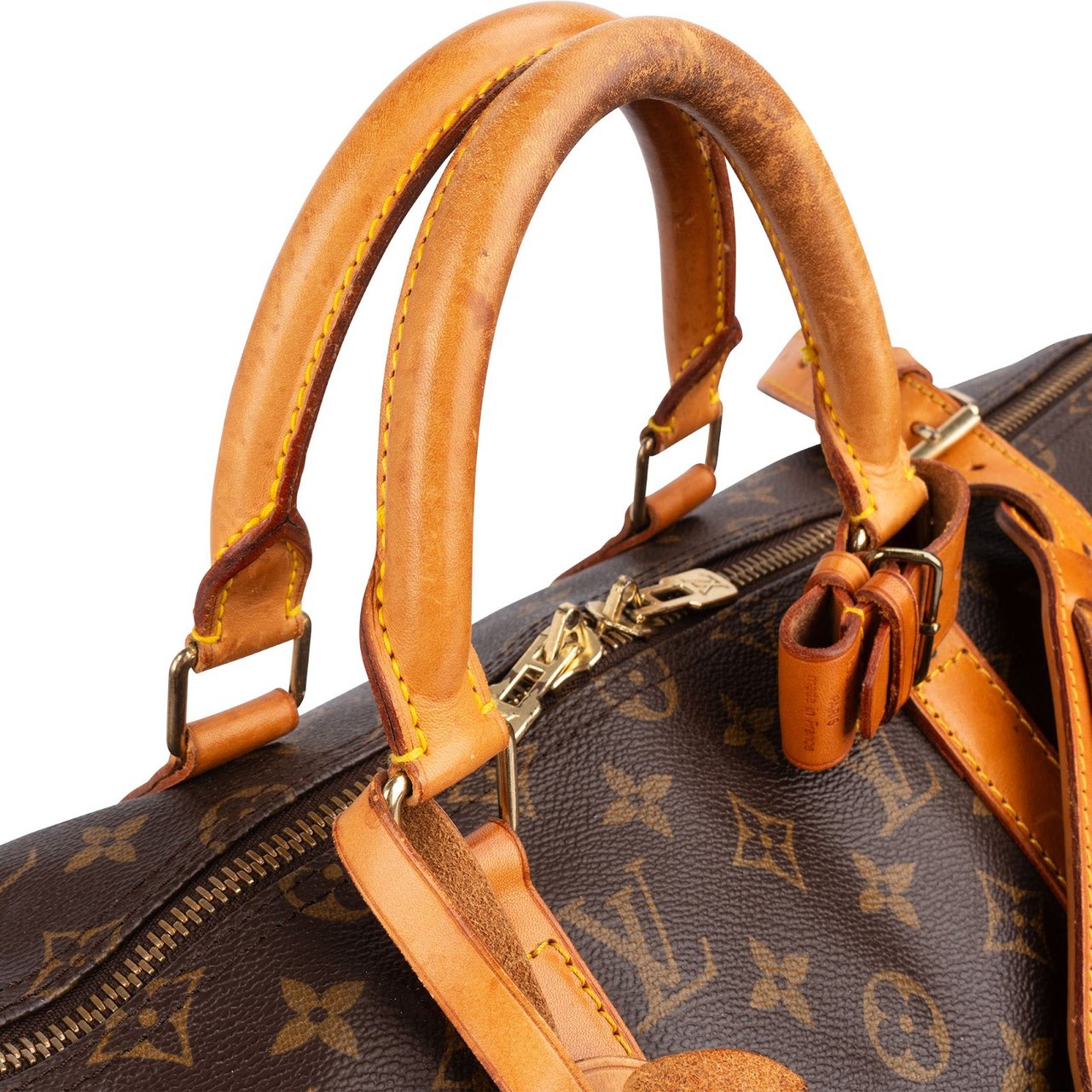 Louis Vuitton Monogram Canvas Keepall 50 Bandoulière Travel Bag Bruin