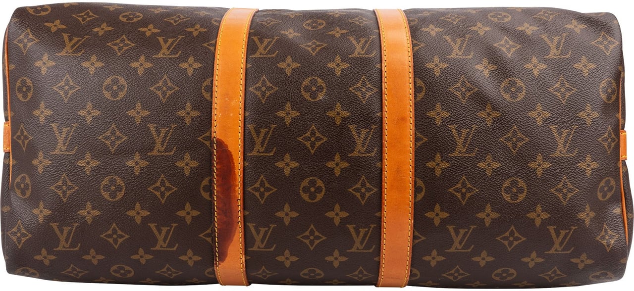 Louis Vuitton Monogram Canvas Keepall 50 Bandoulière Travel Bag Bruin