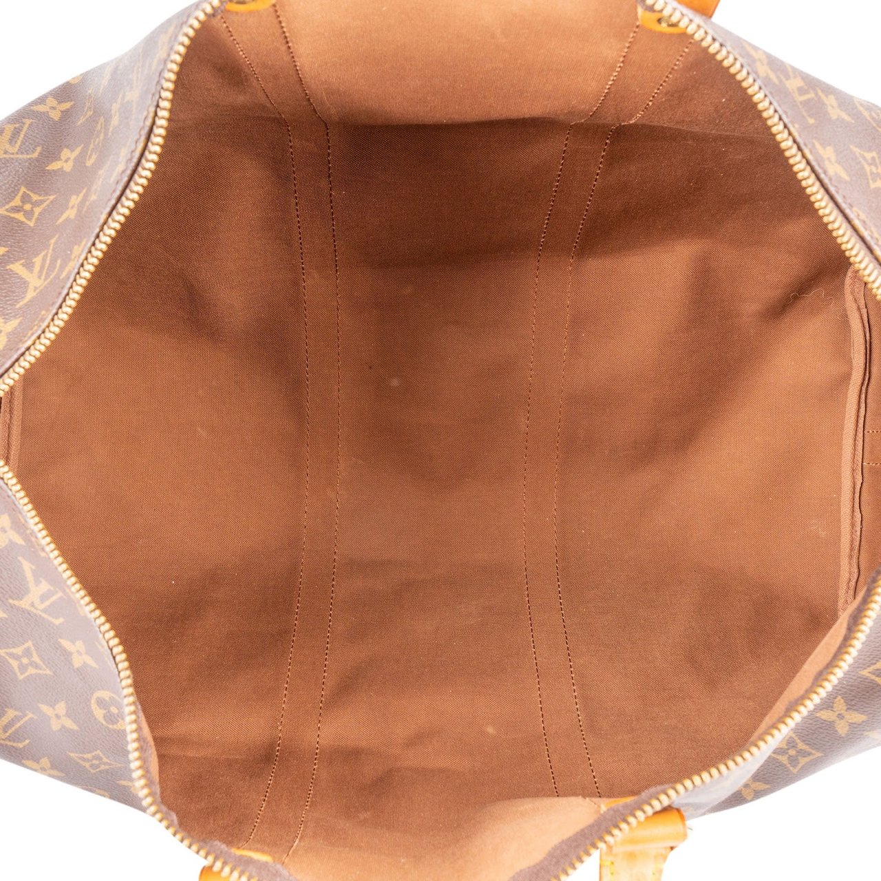 Louis Vuitton Monogram Canvas Keepall 50 Bandoulière Travel Bag Bruin