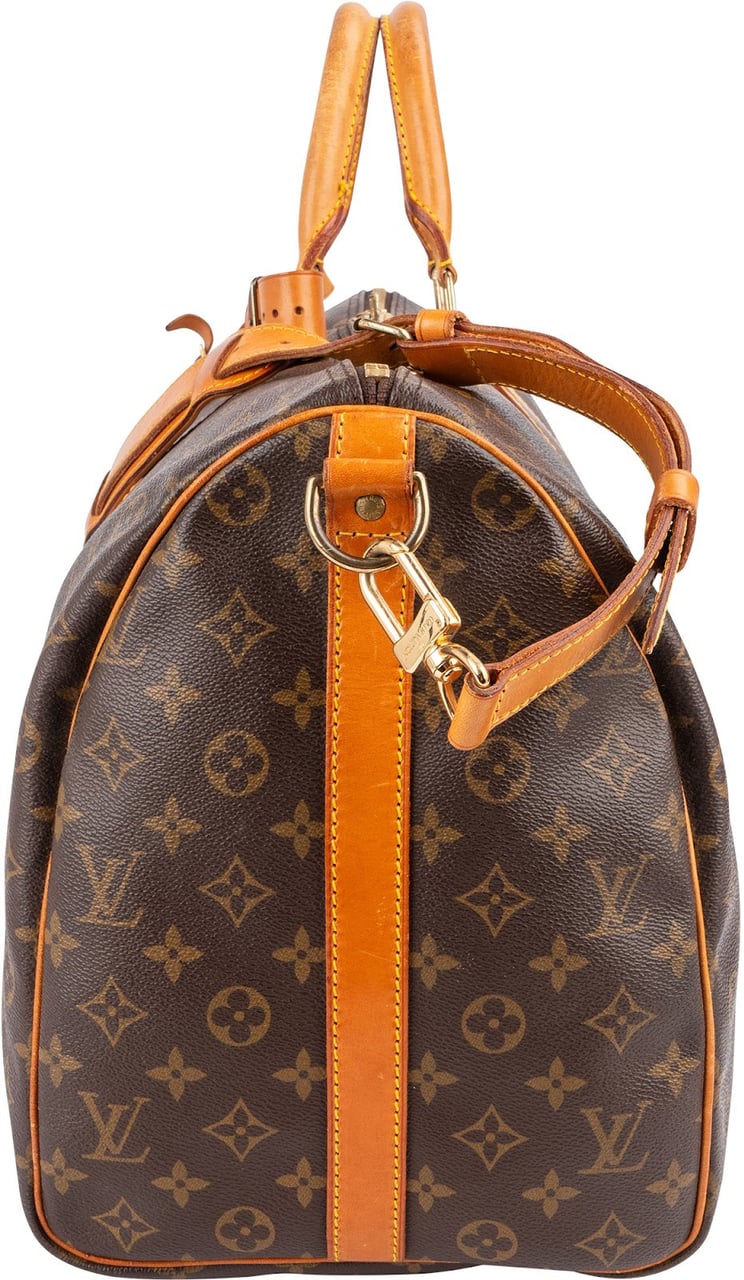 Louis Vuitton Monogram Canvas Keepall 50 Bandoulière Travel Bag Bruin