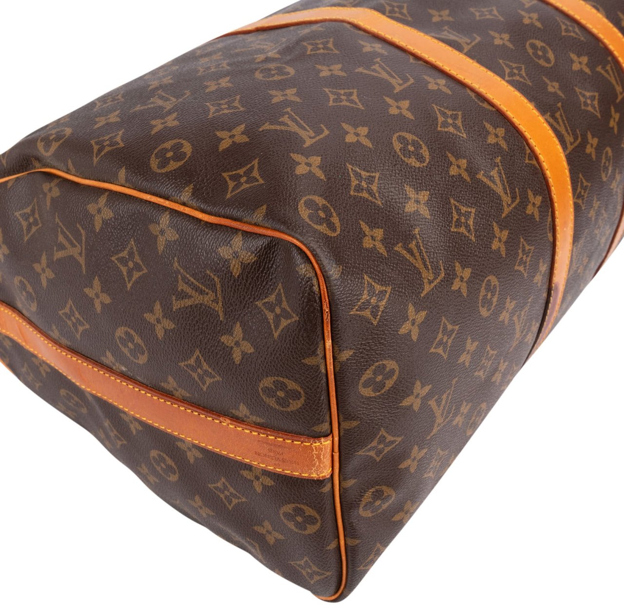 Louis Vuitton Monogram Canvas Keepall 50 Bandoulière Travel Bag Bruin