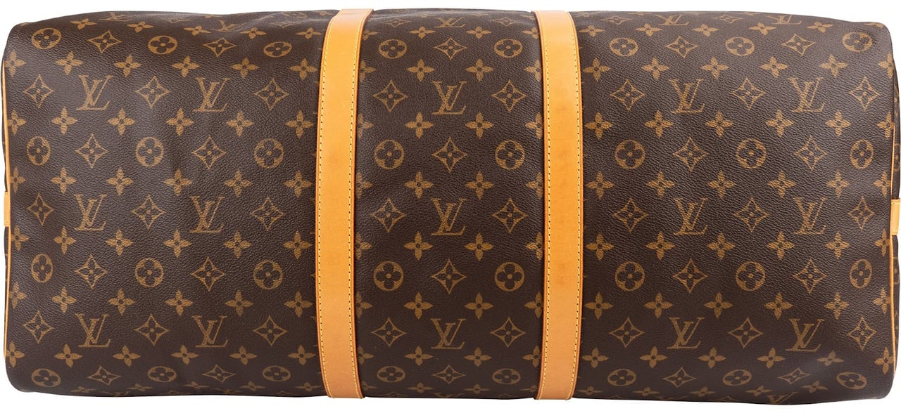 Louis Vuitton Monogram Canvas Keepall 60 Bandoulière Travel Bag Bruin