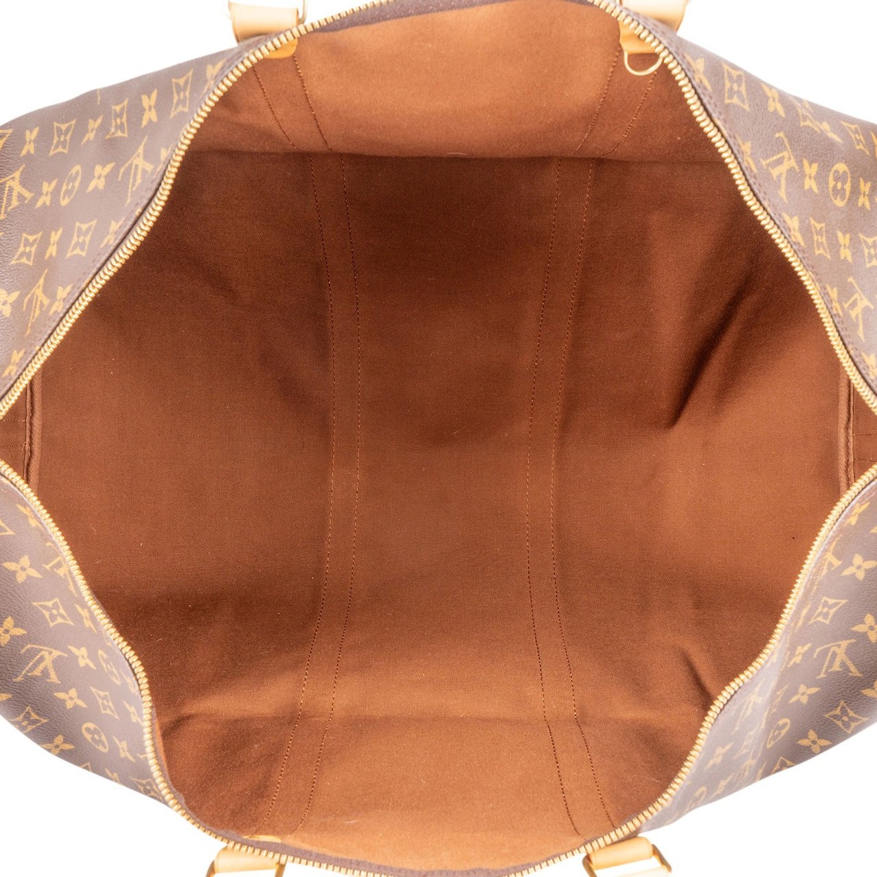 Louis Vuitton Monogram Canvas Keepall 60 Bandoulière Travel Bag Bruin