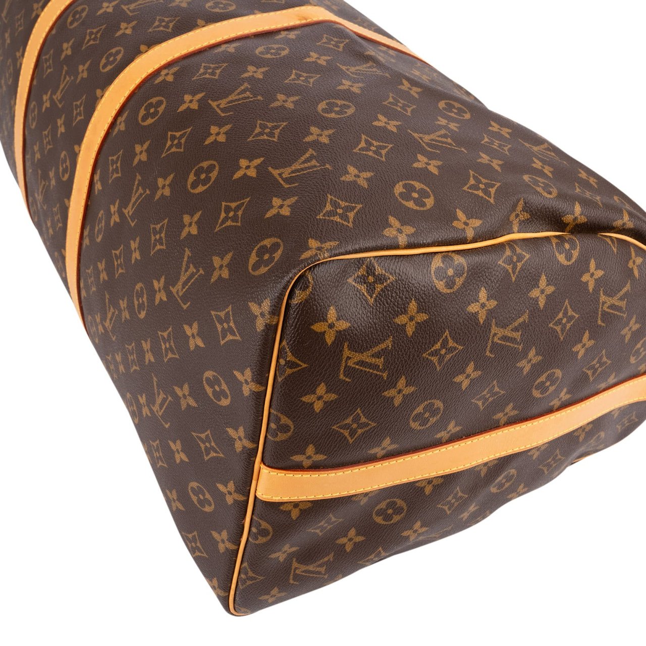 Louis Vuitton Monogram Canvas Keepall 60 Bandoulière Travel Bag Bruin