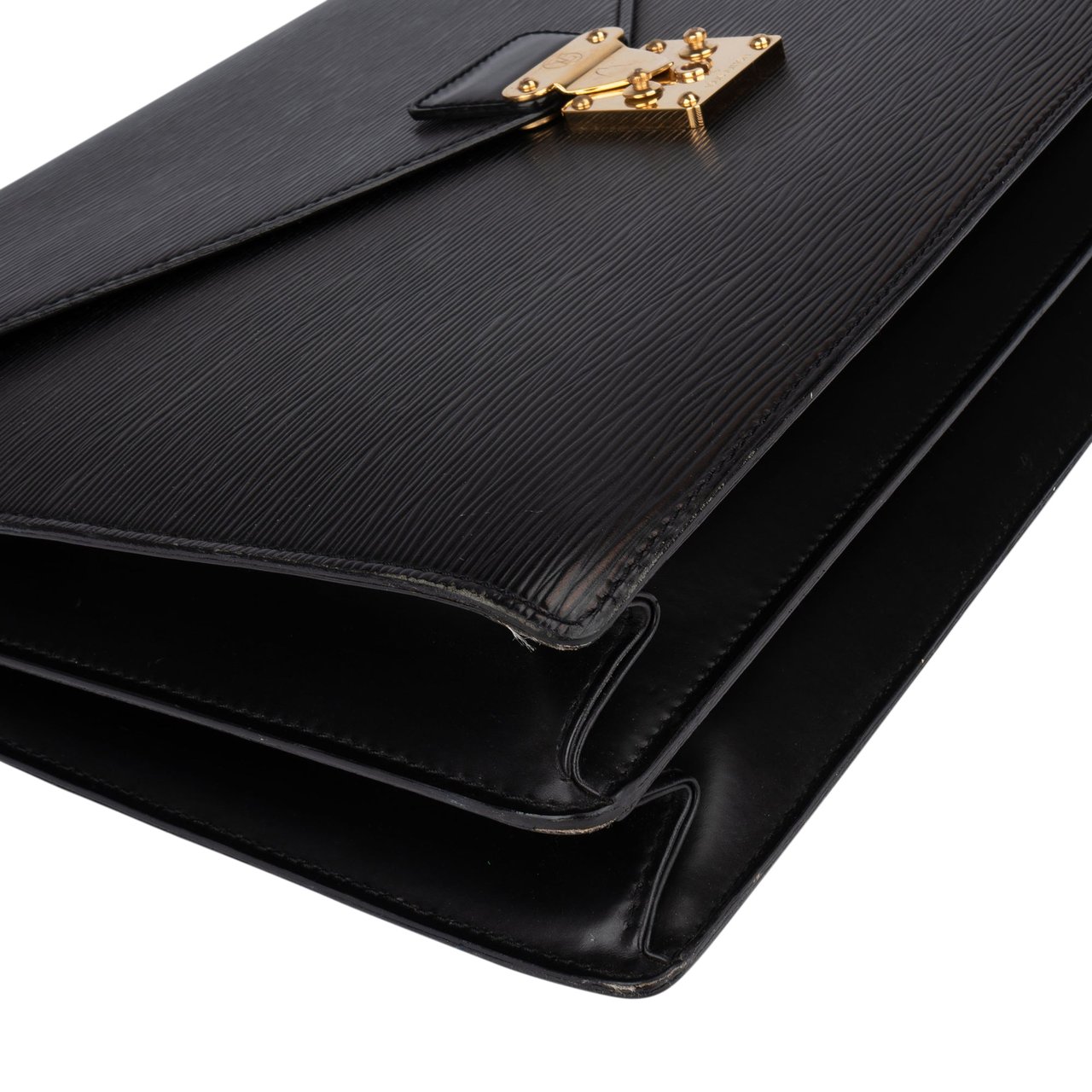 Louis Vuitton Louis Vuitton Noir Epi Leather Serviette Business Handbag Zwart