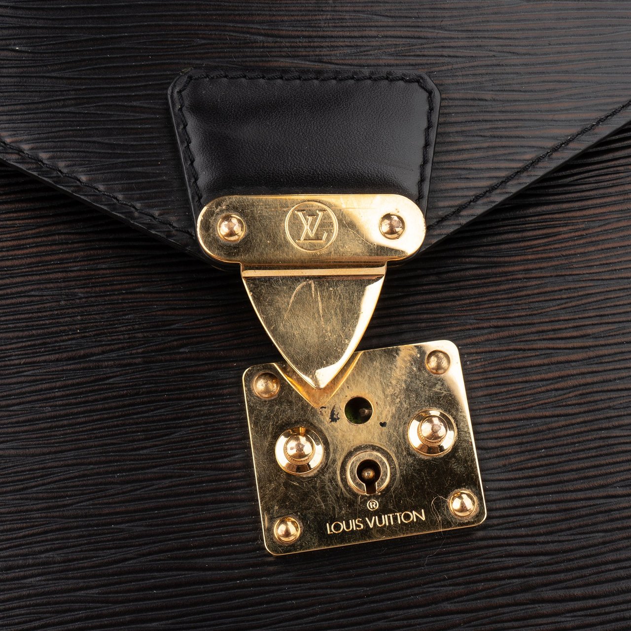 Louis Vuitton Louis Vuitton Noir Epi Leather Serviette Business Handbag Zwart