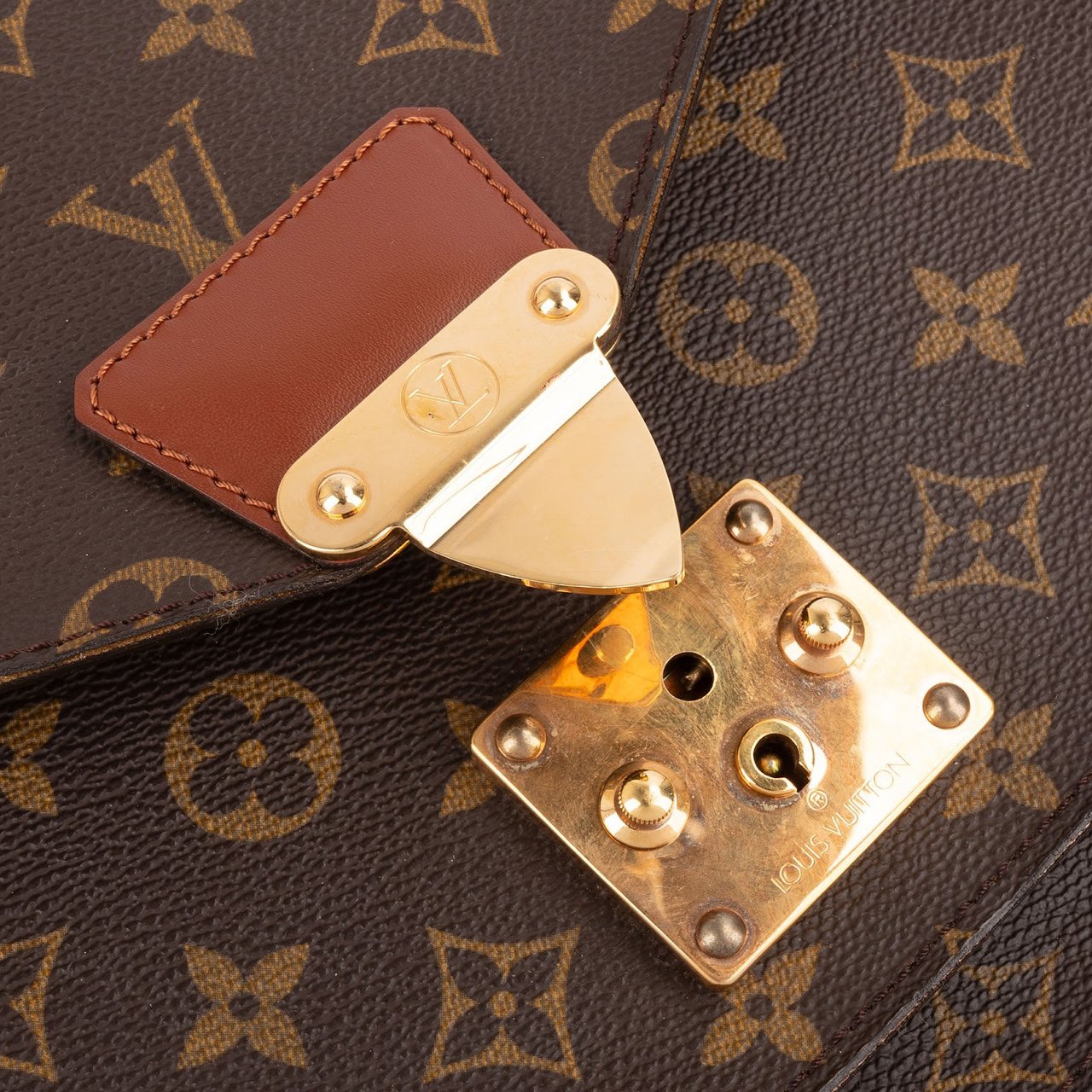 Louis Vuitton Monogram Canvas Monceau Handbag Bruin