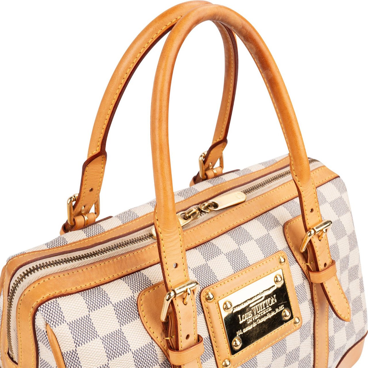 Louis Vuitton Monogram Damier Azur Canvas Berkeley Handbag Wit
