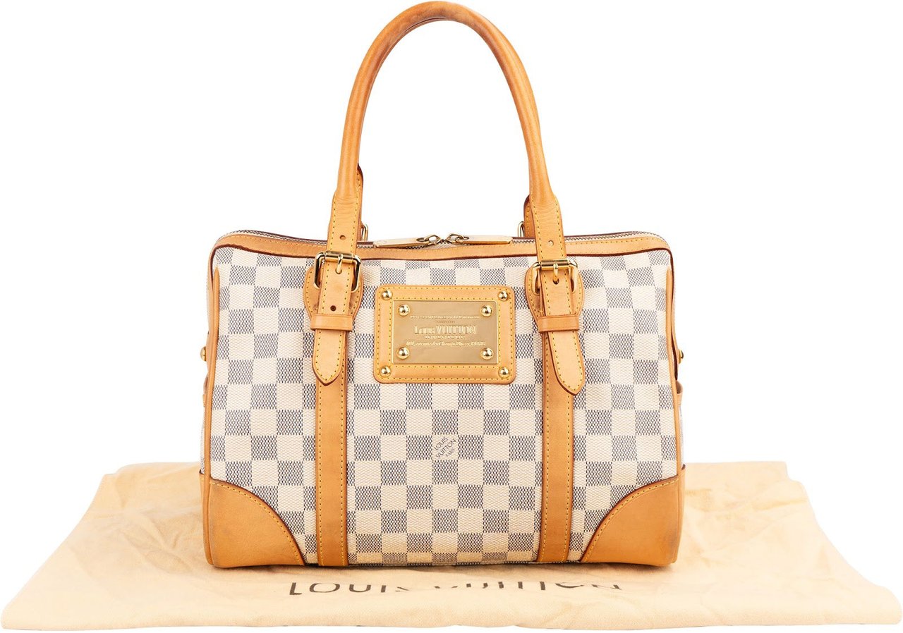 Louis Vuitton Monogram Damier Azur Canvas Berkeley Handbag Wit