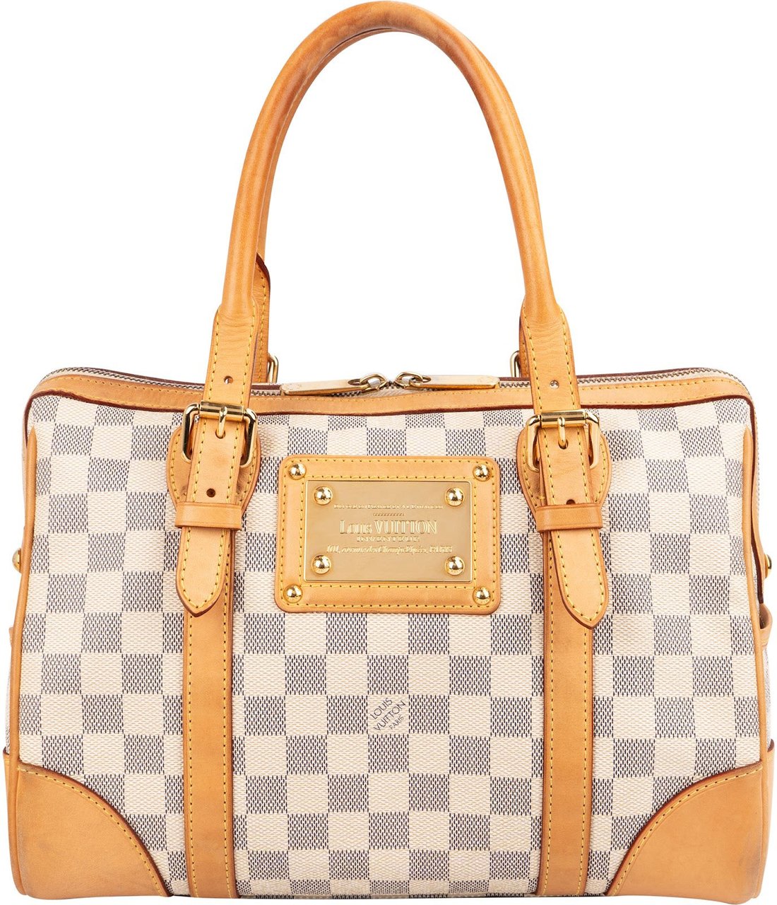 Louis Vuitton Monogram Damier Azur Canvas Berkeley Handbag Wit