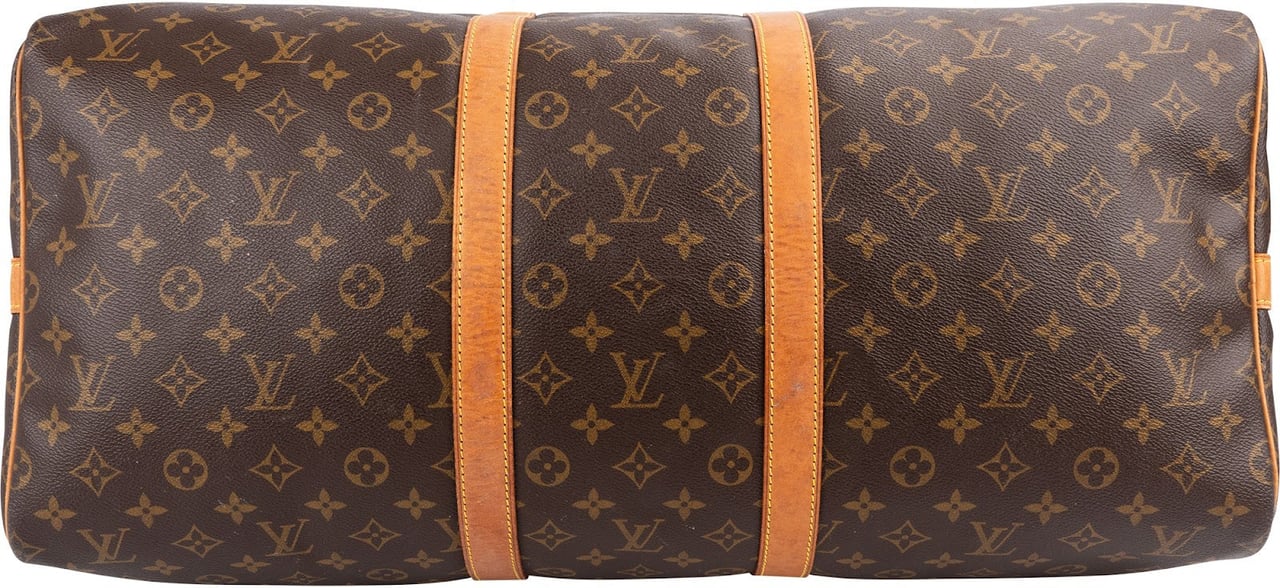 Louis Vuitton Monogram Canvas Keepall 55 Bandoulière Travel Bag Bruin