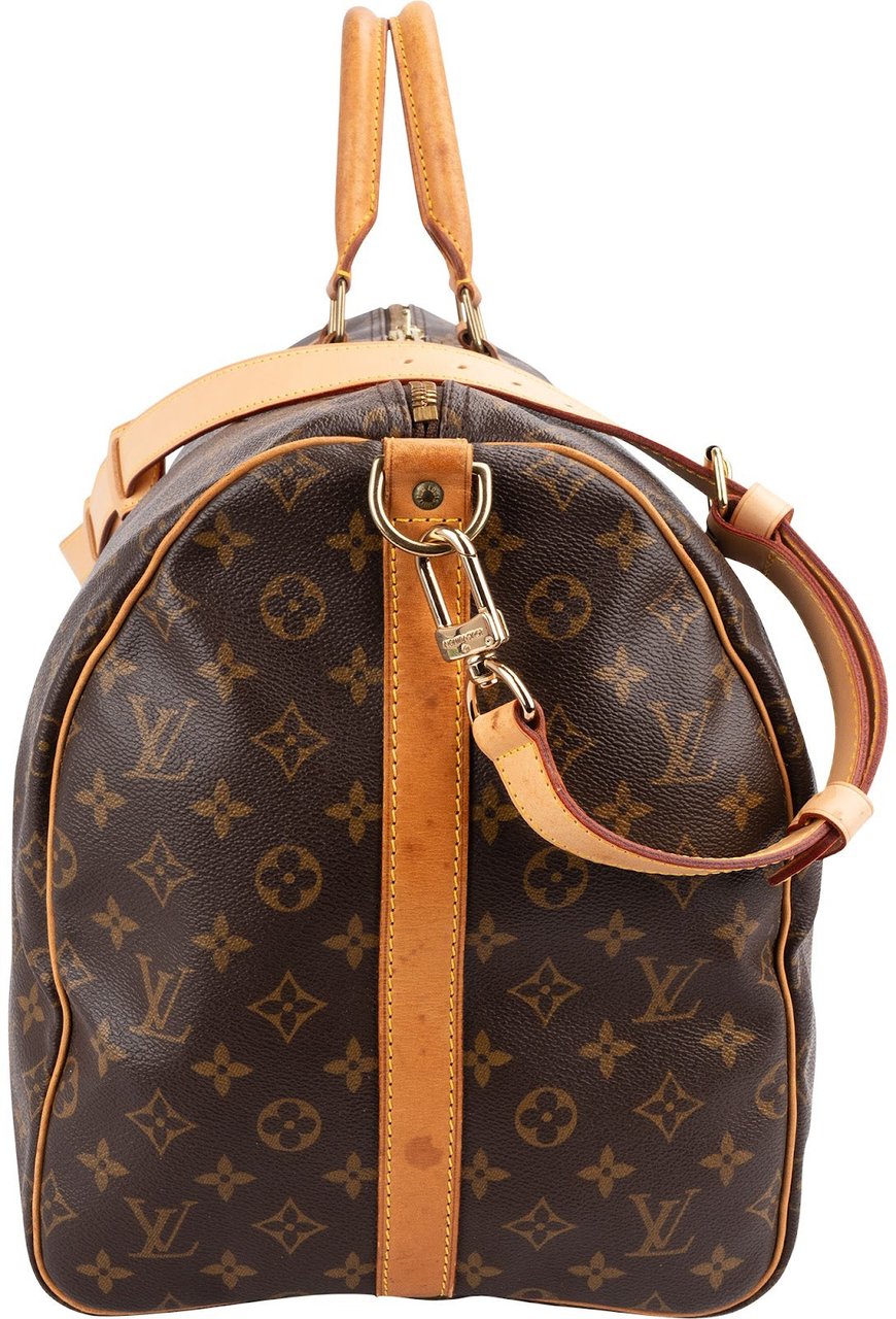 Louis Vuitton Monogram Canvas Keepall 55 Bandoulière Travel Bag Bruin