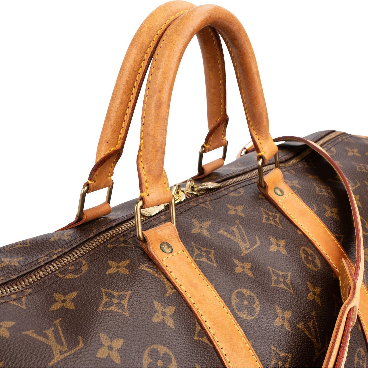 Louis Vuitton Monogram Canvas Keepall 55 Bandoulière Travel Bag Bruin