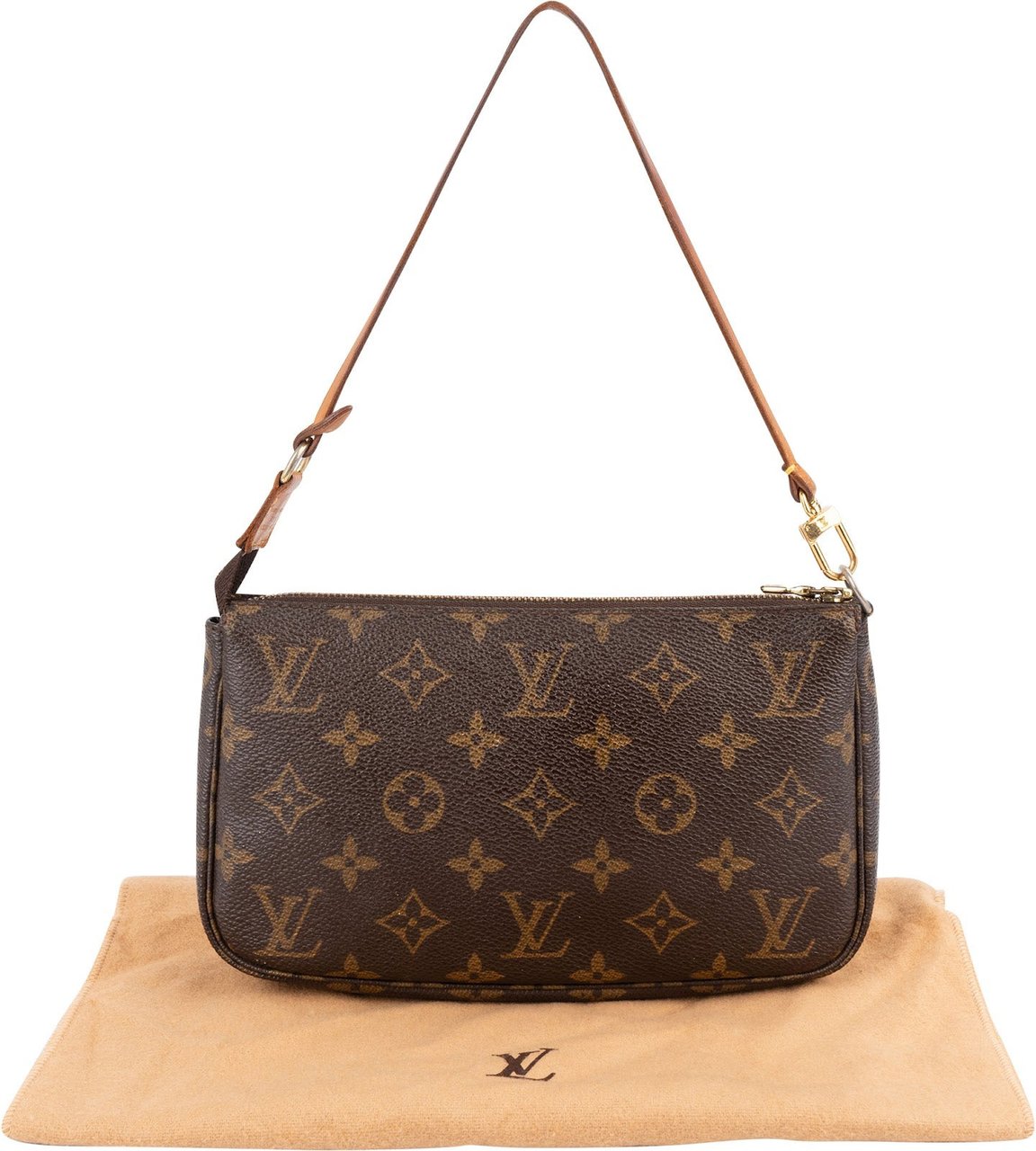 Louis Vuitton Monogram Canvas Pochette Accessoires Handbag Bruin