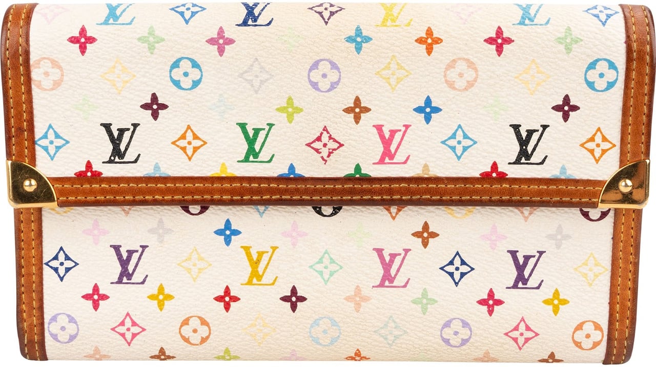 Louis Vuitton Monogram Murakami Multicolor Porte-Tresor International Wallet Beige