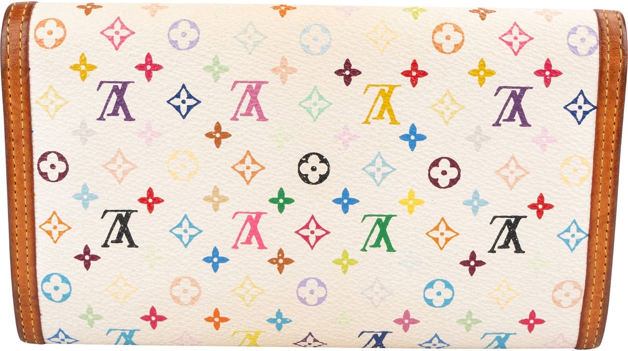 Louis Vuitton Monogram Murakami Multicolor Porte-Tresor International Wallet Beige