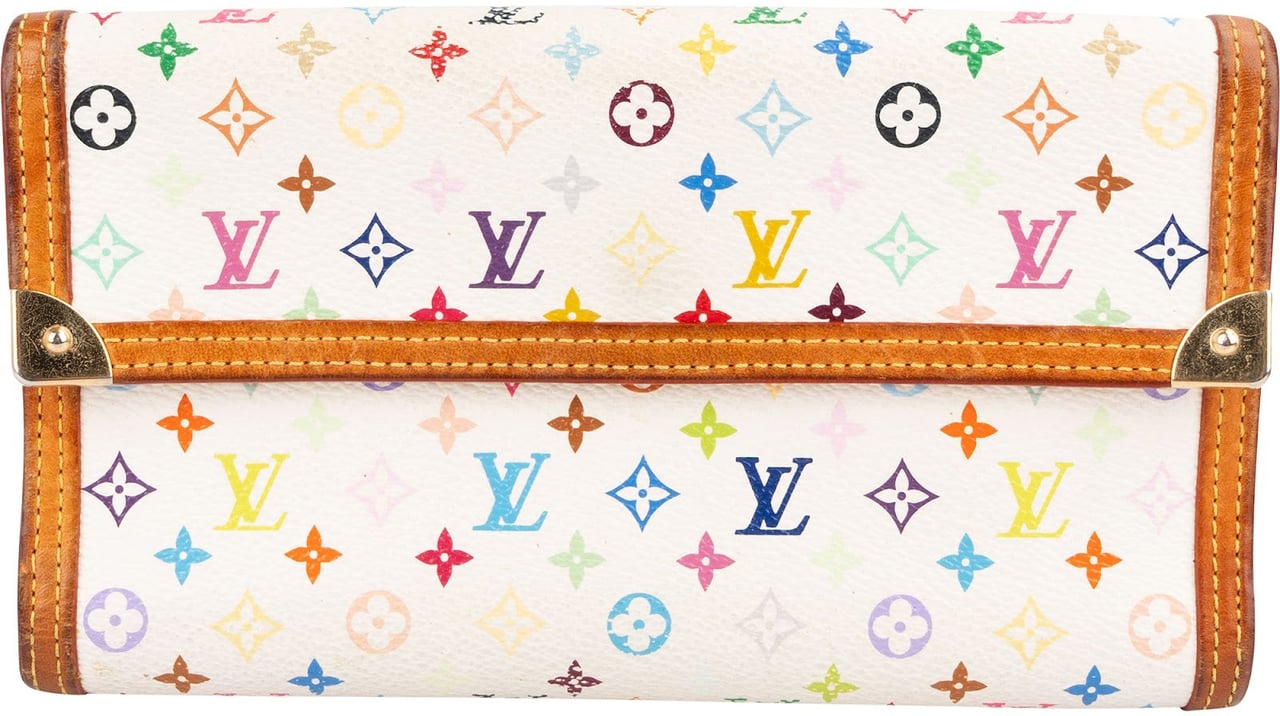 Louis Vuitton Monogram Murakami Multicolor Porte-Tresor International Wallet Beige