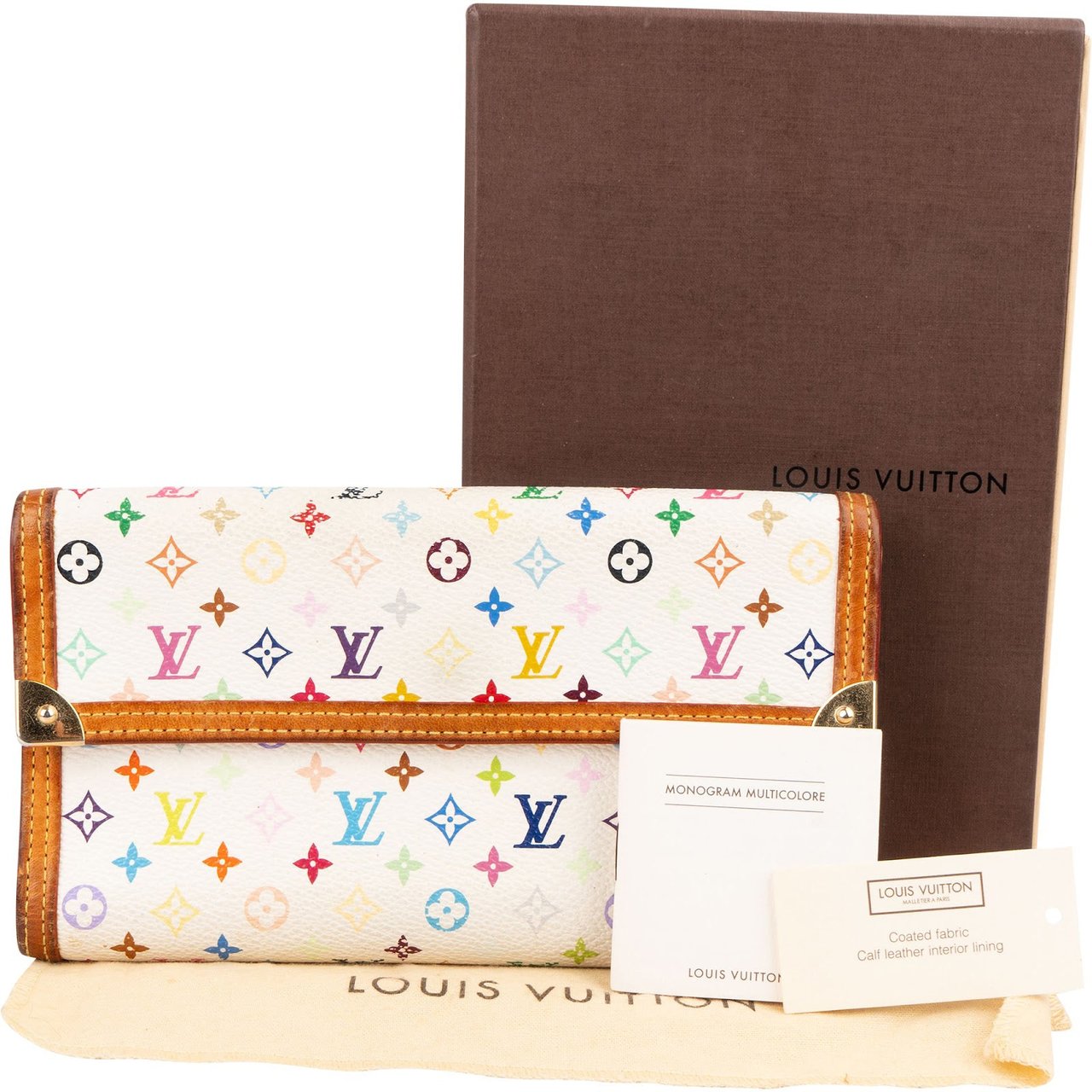 Louis Vuitton Monogram Murakami Multicolor Porte-Tresor International Wallet Beige