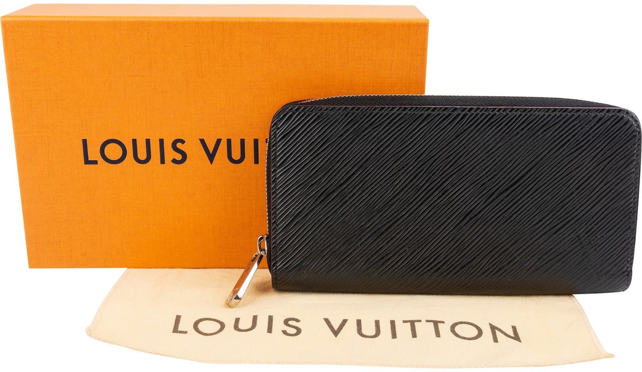 Louis Vuitton Noir Epi Leather Zippy Wallet Zwart
