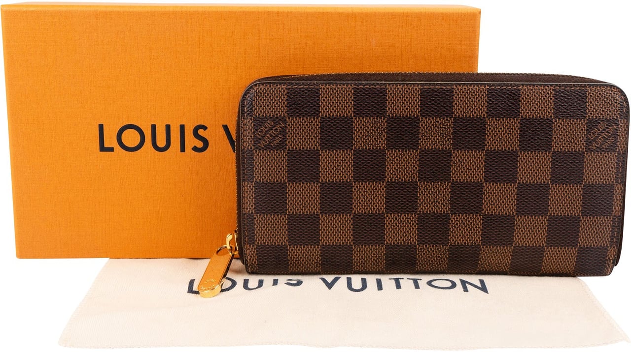 Louis Vuitton Monogram Damier Ebene Zippy Wallet Bruin