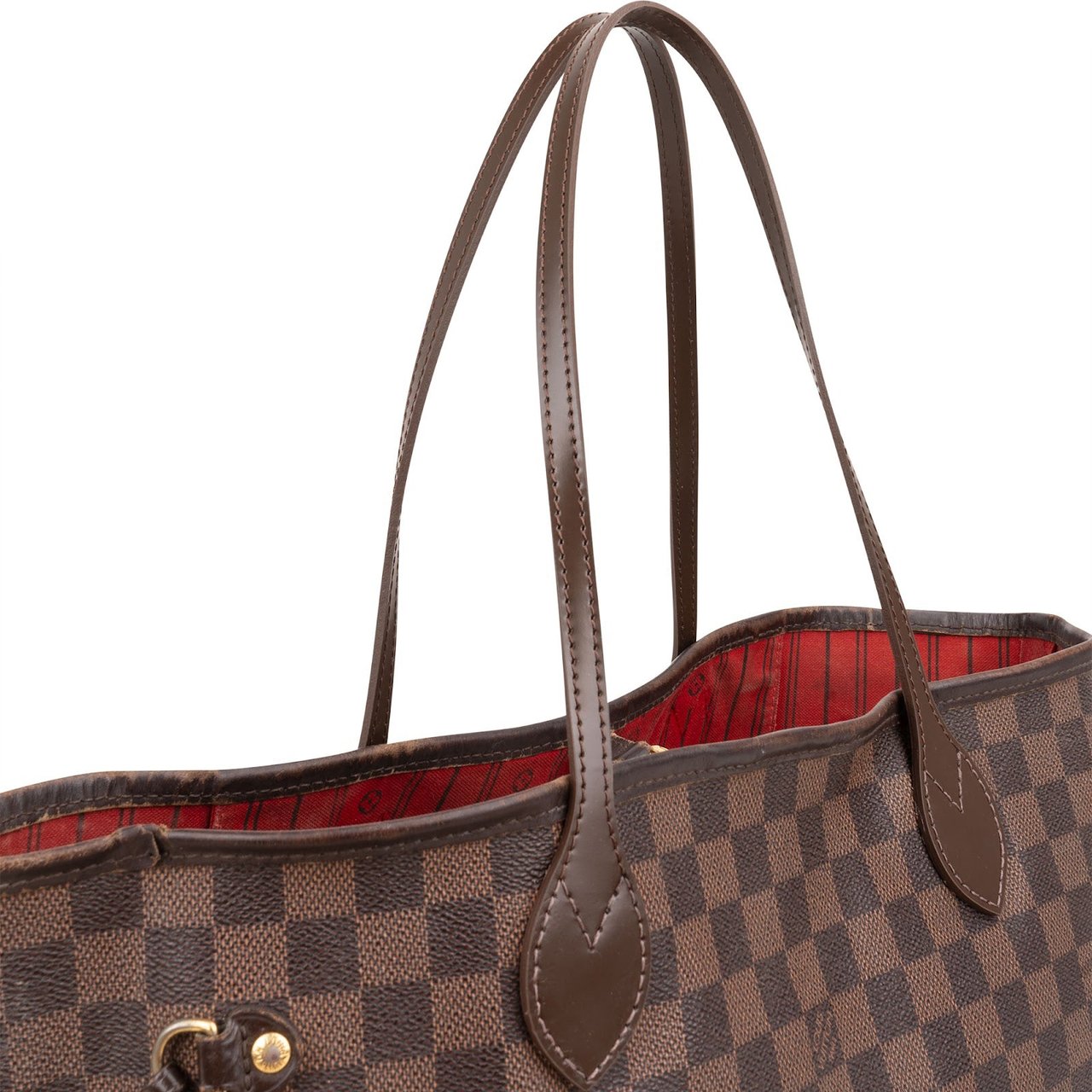 Louis Vuitton Monogram Damier Ebene Neverfull MM Shoulder Bag Bruin