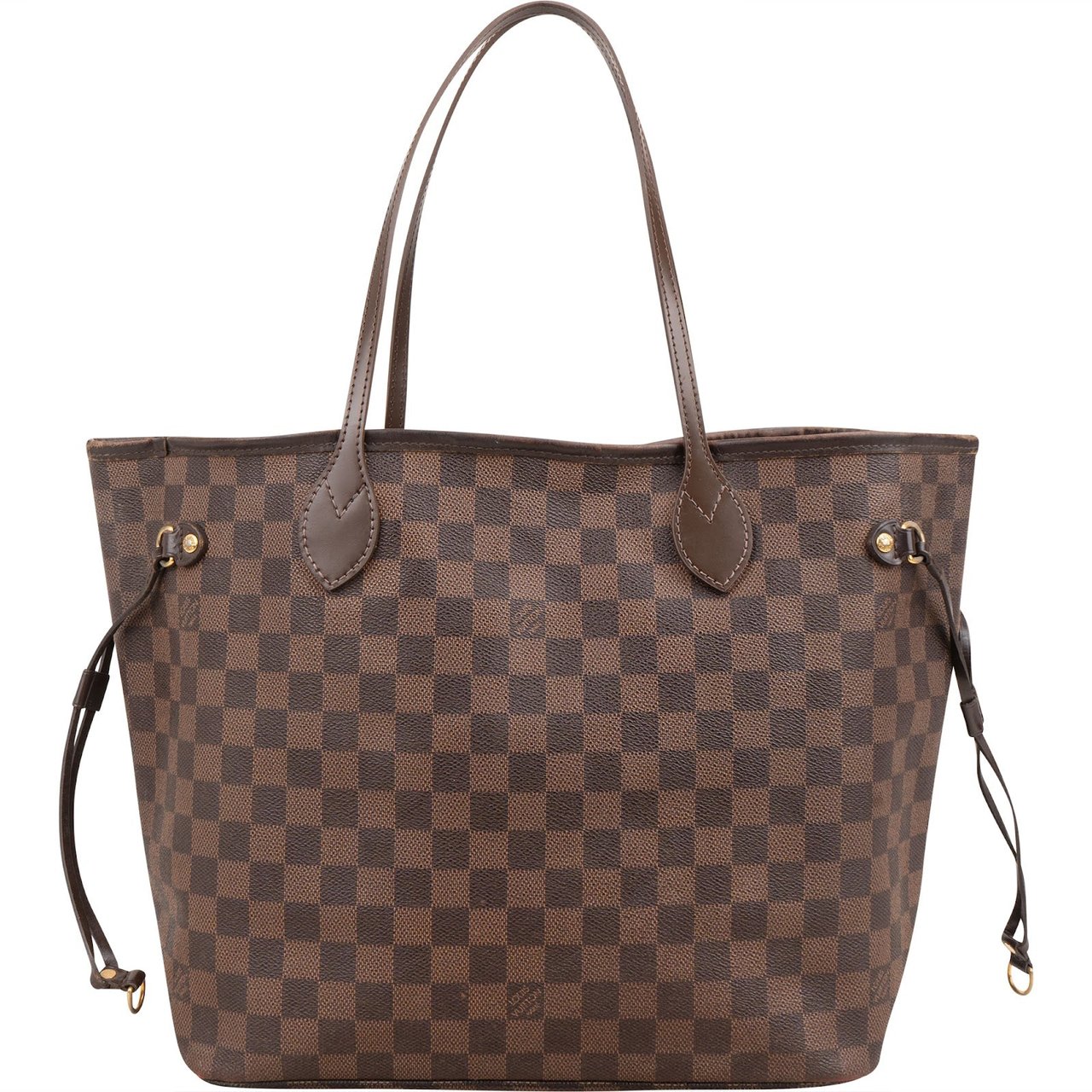 Louis Vuitton Monogram Damier Ebene Neverfull MM Shoulder Bag Bruin