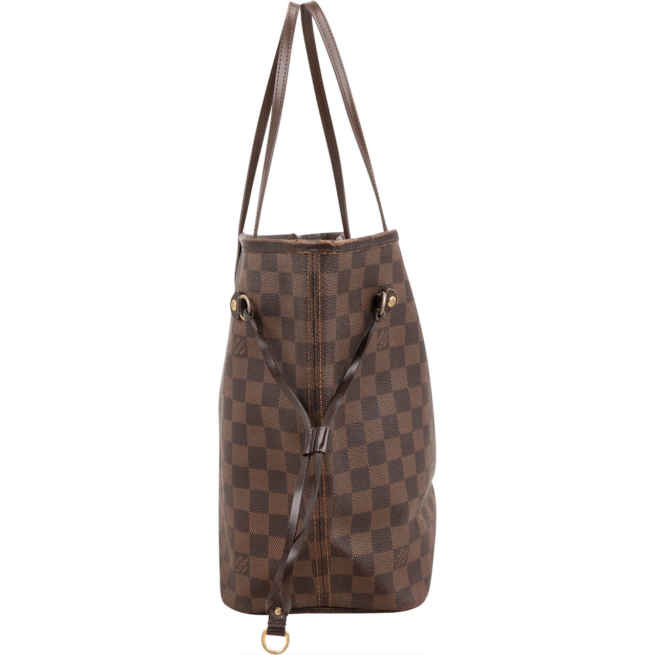 Louis Vuitton Monogram Damier Ebene Neverfull MM Shoulder Bag Bruin