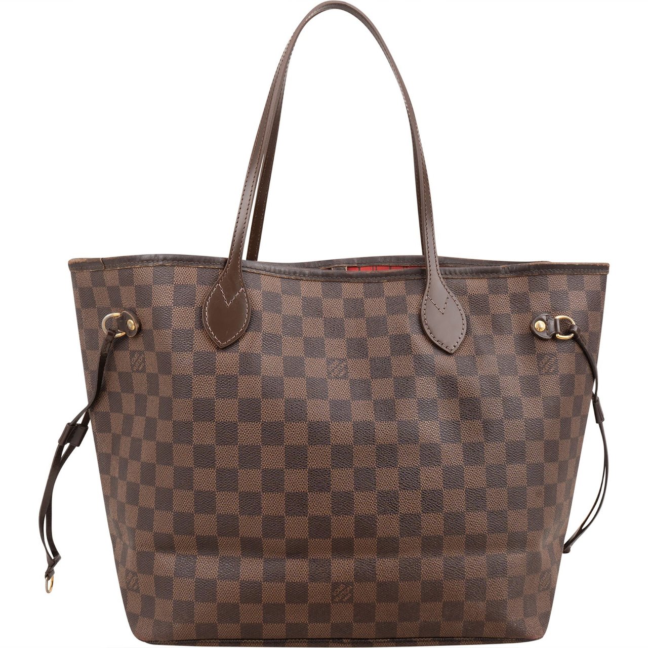 Louis Vuitton Monogram Damier Ebene Neverfull MM Shoulder Bag Bruin