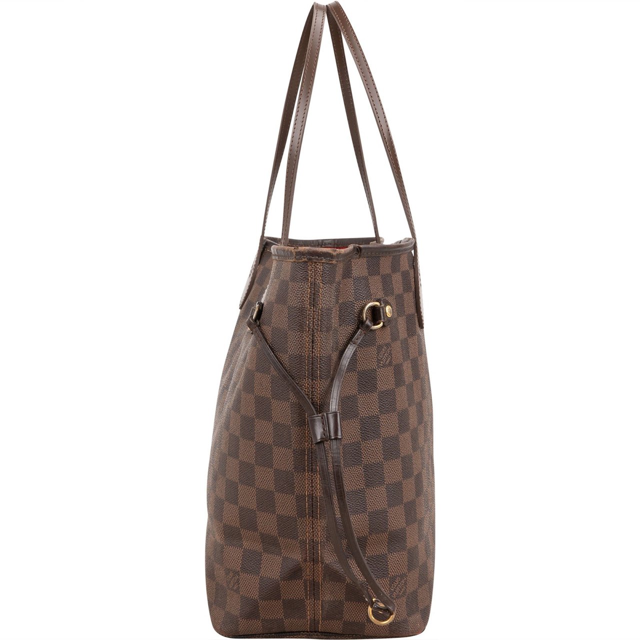 Louis Vuitton Monogram Damier Ebene Neverfull MM Shoulder Bag Bruin