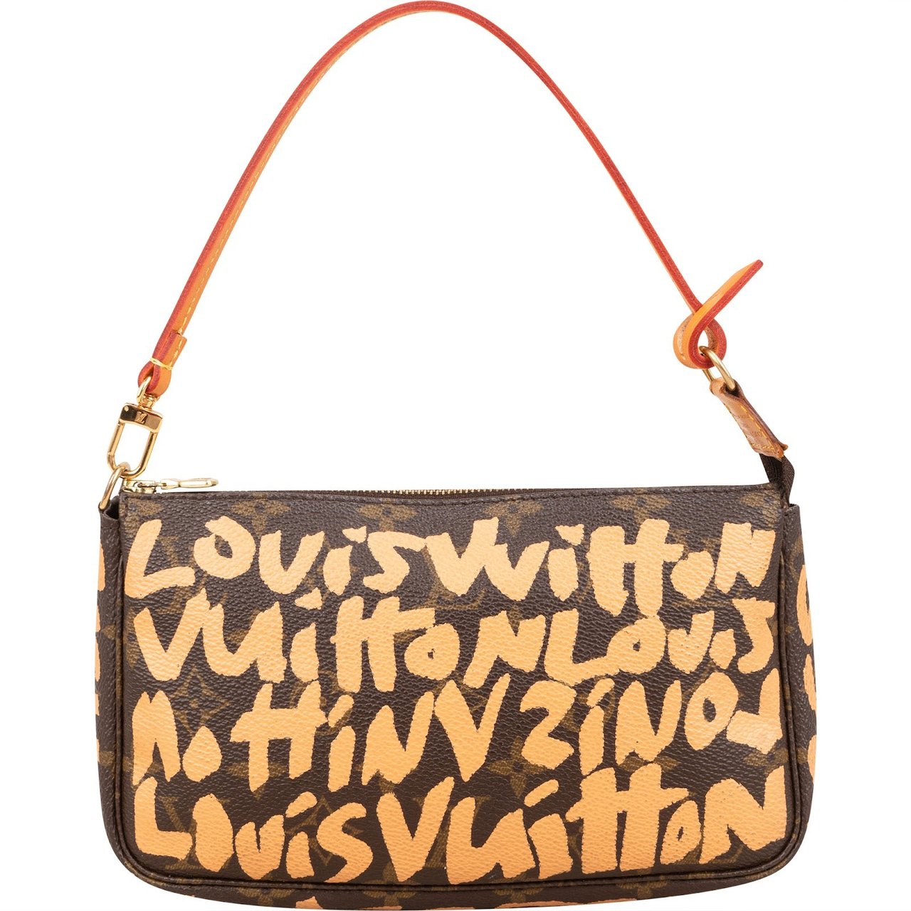 Louis Vuitton Limited Monogram Graffiti Pochette Accessoires Handbag Bruin