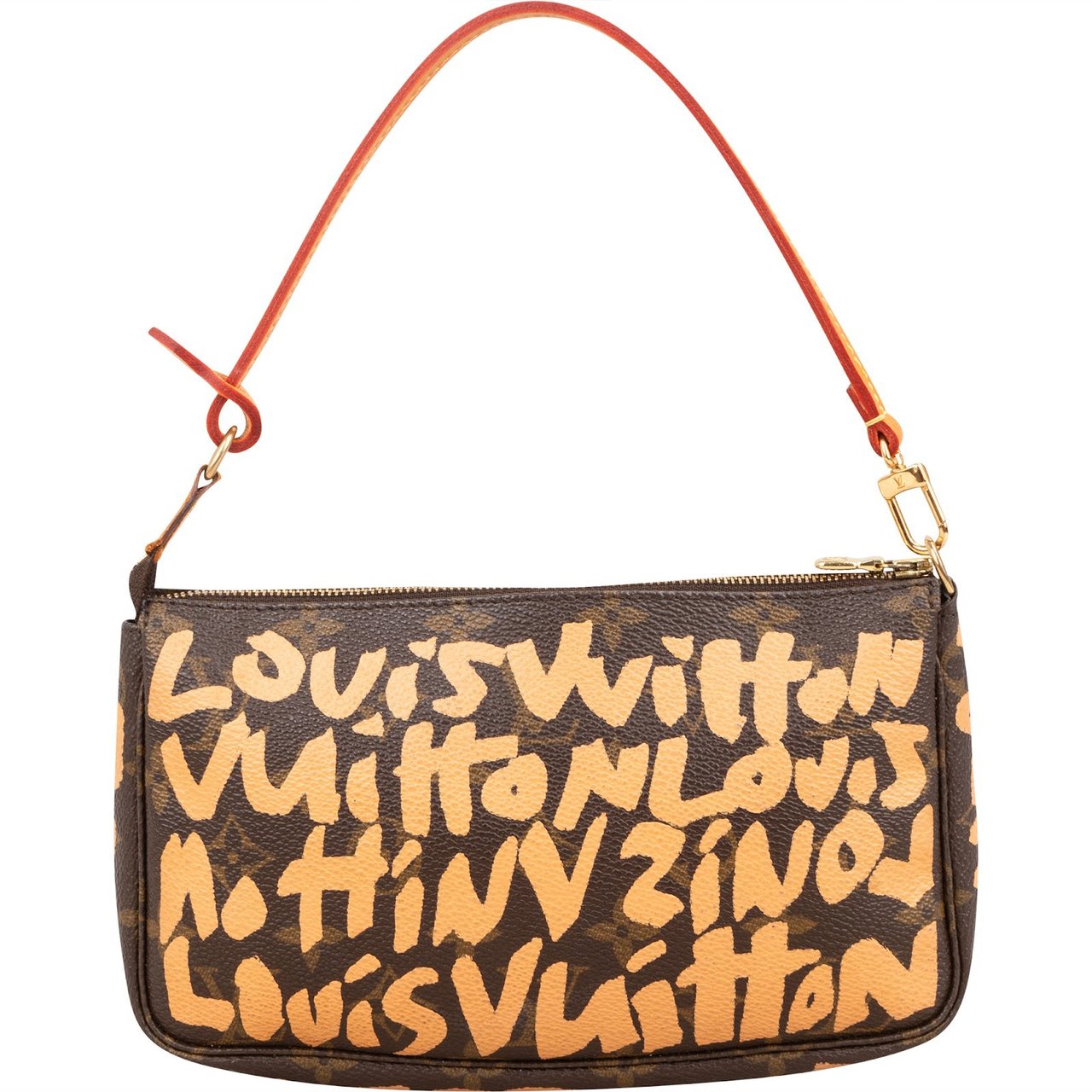 Louis Vuitton Limited Monogram Graffiti Pochette Accessoires Handbag Bruin