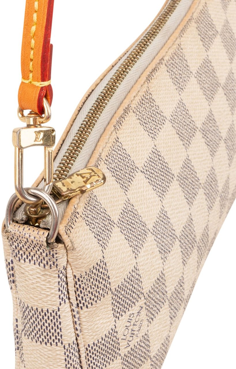 Louis Vuitton Monogram Damier Azur Pochette Accessoires Handbag Wit