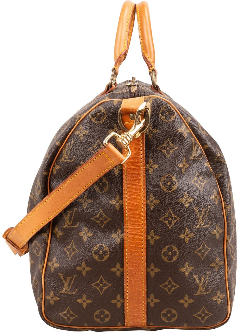 Louis Vuitton Monogram Canvas Keepall 50 Bandoulière Travel Bag Bruin