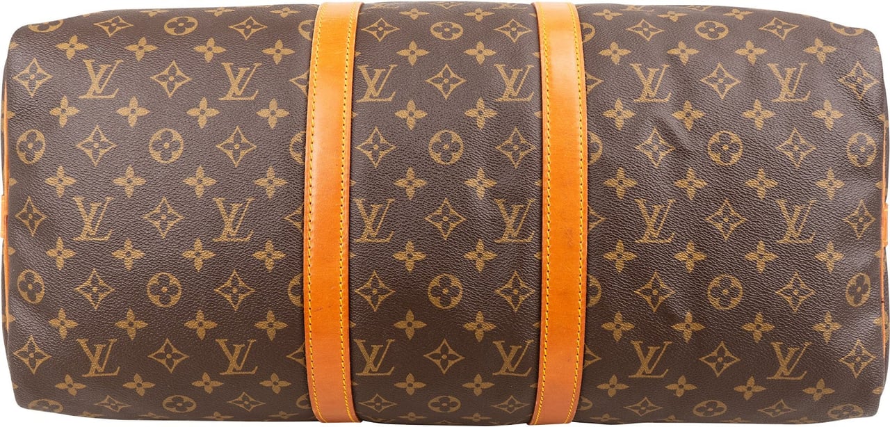 Louis Vuitton Monogram Canvas Keepall 50 Bandoulière Travel Bag Bruin