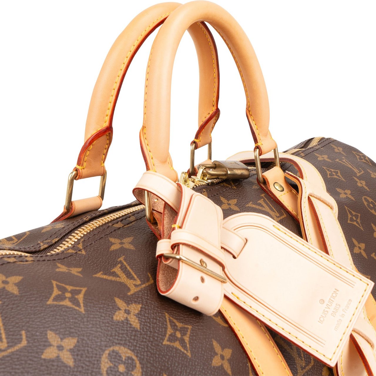 Louis Vuitton Monogram Canvas Keepall 50 Bandoulière Travel Bag Bruin