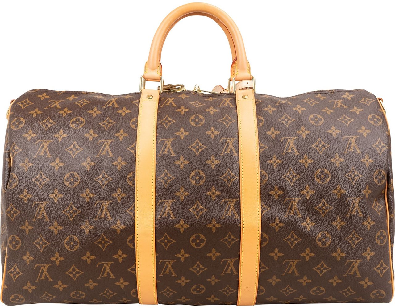 Louis Vuitton Monogram Canvas Keepall 50 Bandoulière Travel Bag Bruin