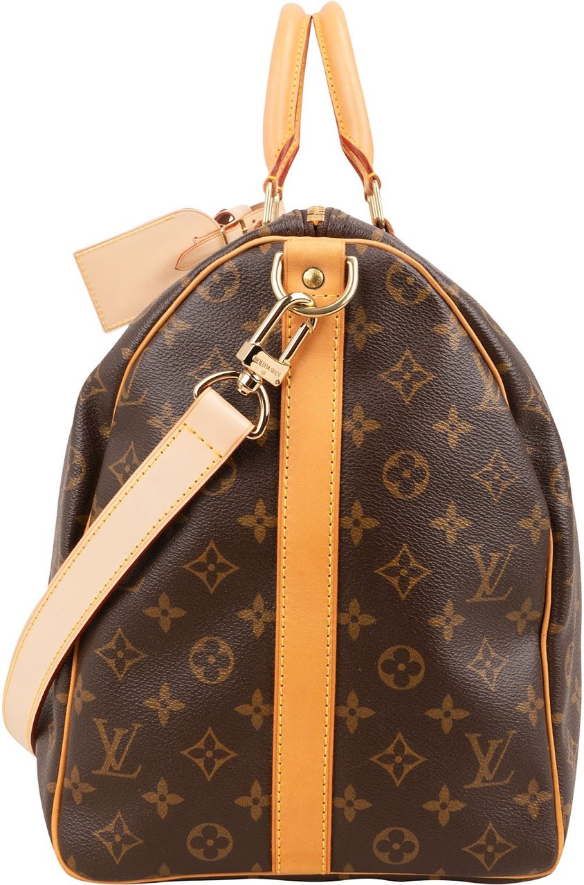 Louis Vuitton Monogram Canvas Keepall 50 Bandoulière Travel Bag Bruin